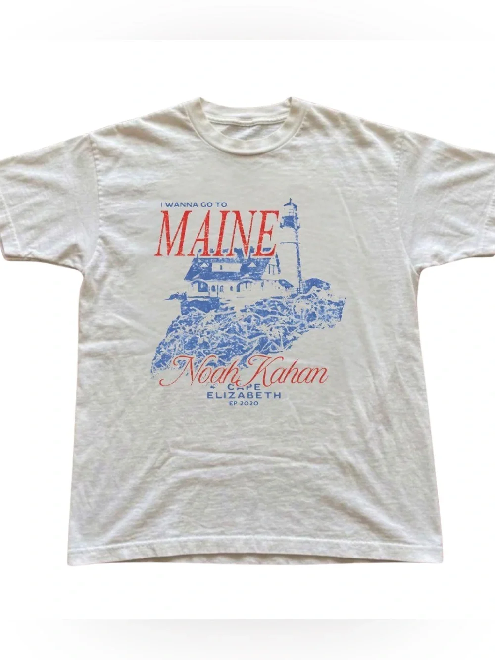 White 'I Wanna Go To Maine' Graphic Tee - Noah Kahan Gift For Fan